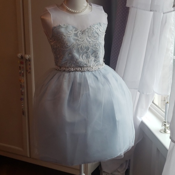 powder blue girls dress
